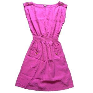 Guess Dress Womens Extra Small Sleeveless Smocked Waist Pocket Shift Casual Lady